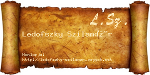 Ledofszky Szilamér névjegykártya